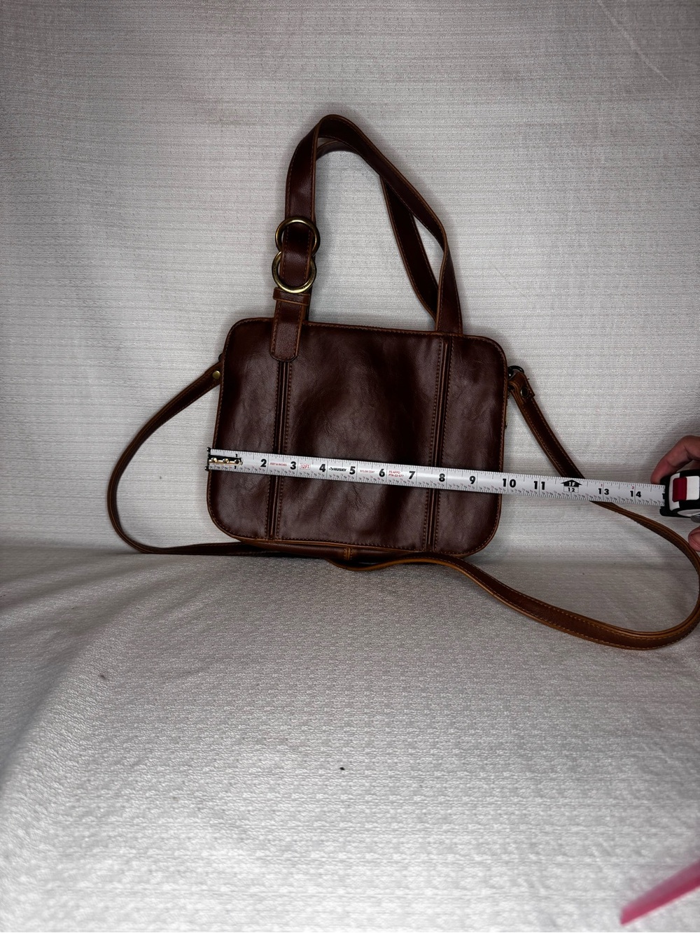 Liz Claiborne Chestnut Brown Leather Crossbody Shoulder Bag - Picture 7 of 9